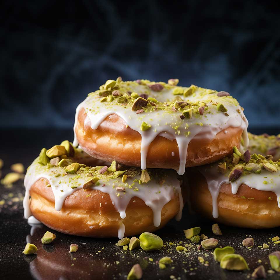 Pistachio and Cardamom Donuts - Maison Marmite