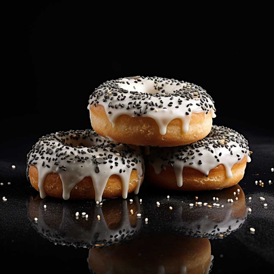 Black Sesame and Vanilla Donuts - Maison Marmite